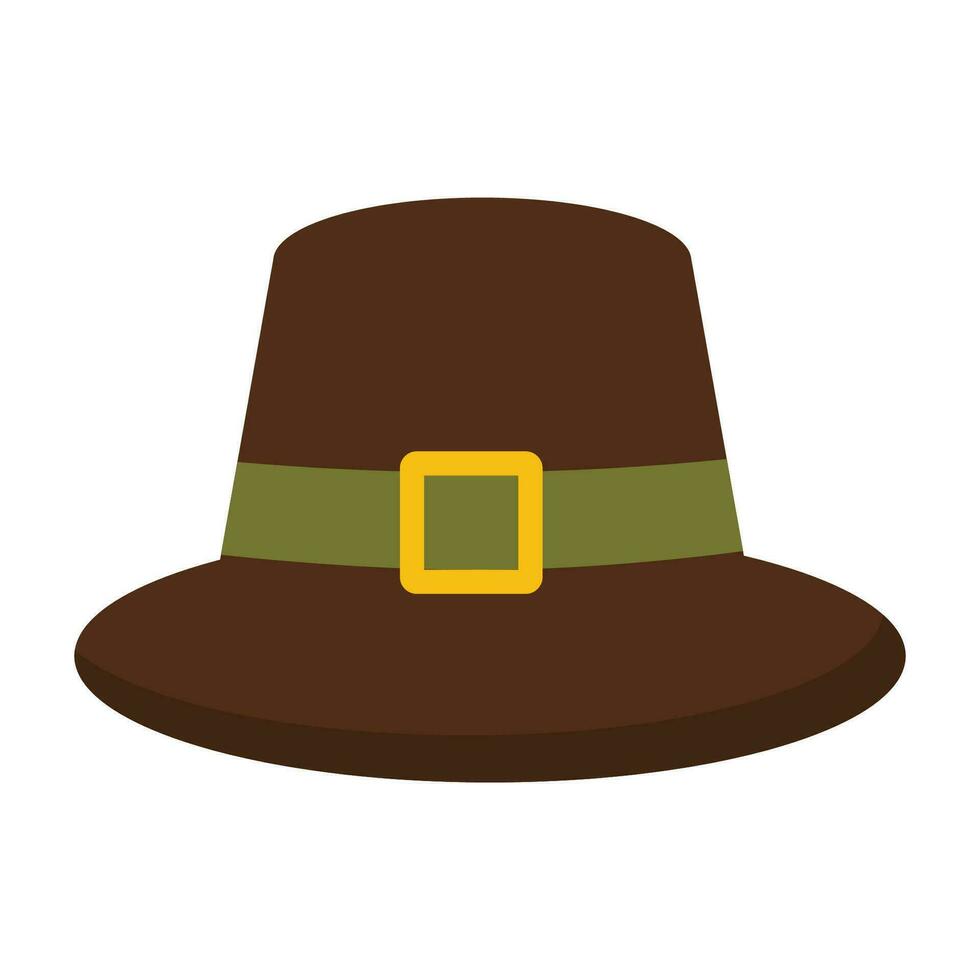 pelgrims hoed dankzegging symbool, icoon. dankzegging kostuum vector