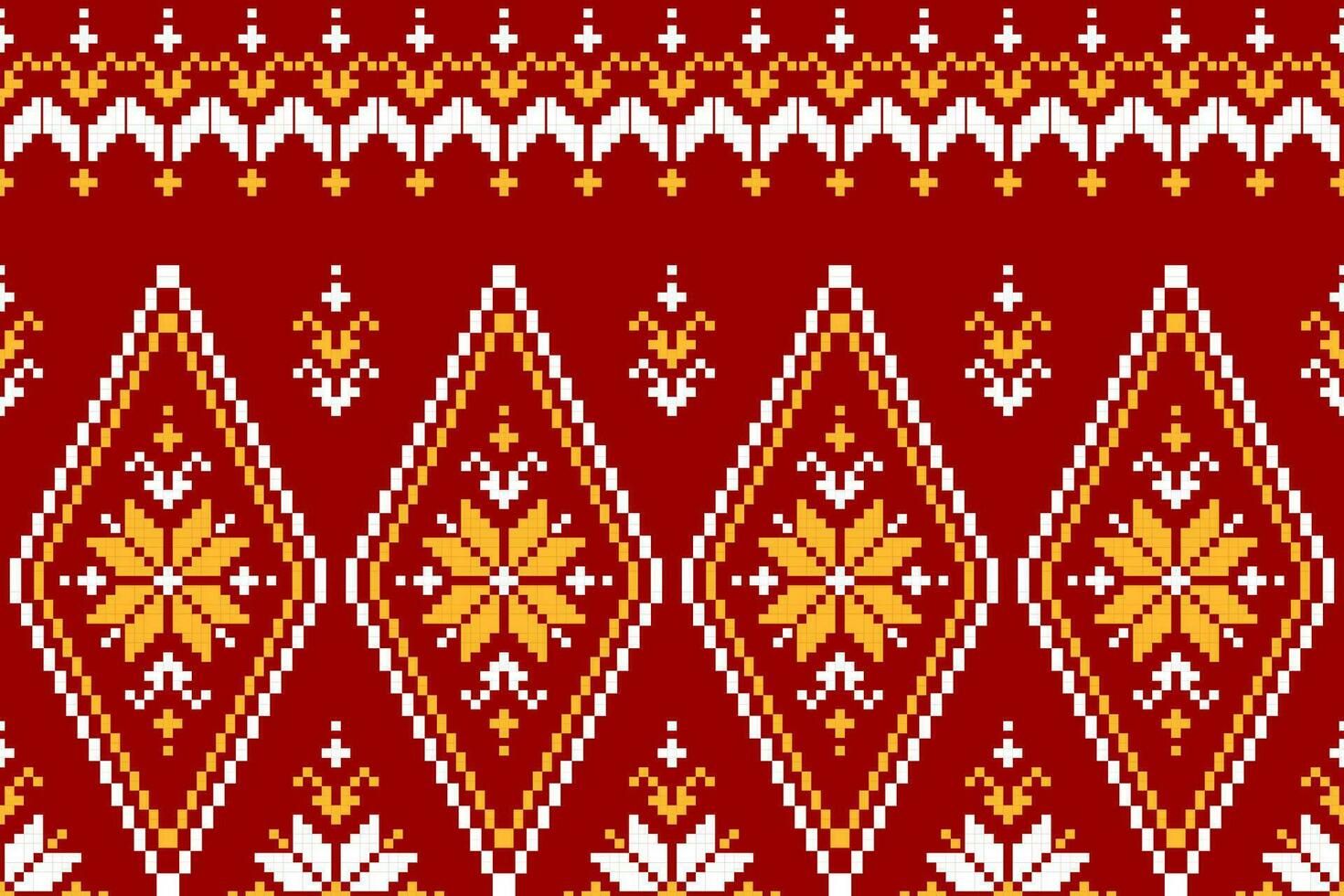 rood kleding stof Mexicaans stijl. meetkundig etnisch bloem naadloos patroon in stam. aztec ornament afdrukken. vector