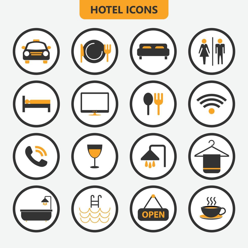 dit is een hotelpictogrammenpakket vector