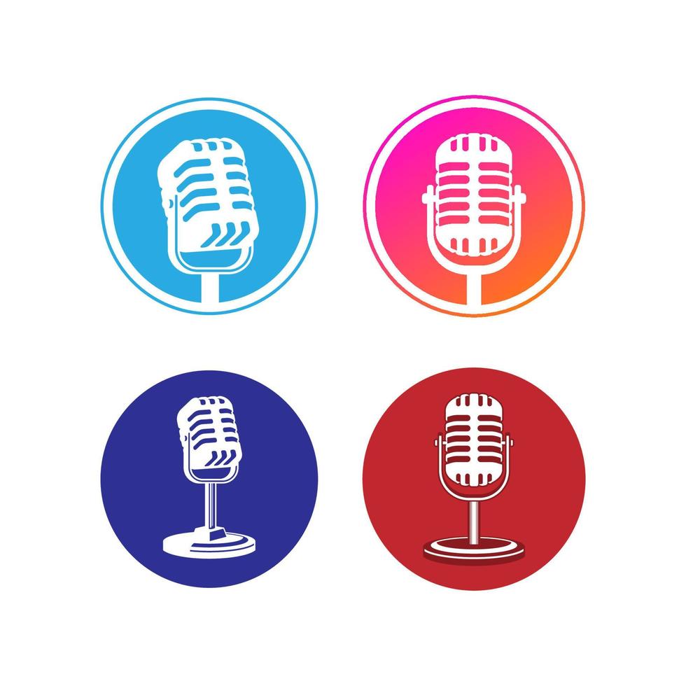 microfoon microfoon vectorillustratie. ontwerp voor podcast- of karaoke-logo vector