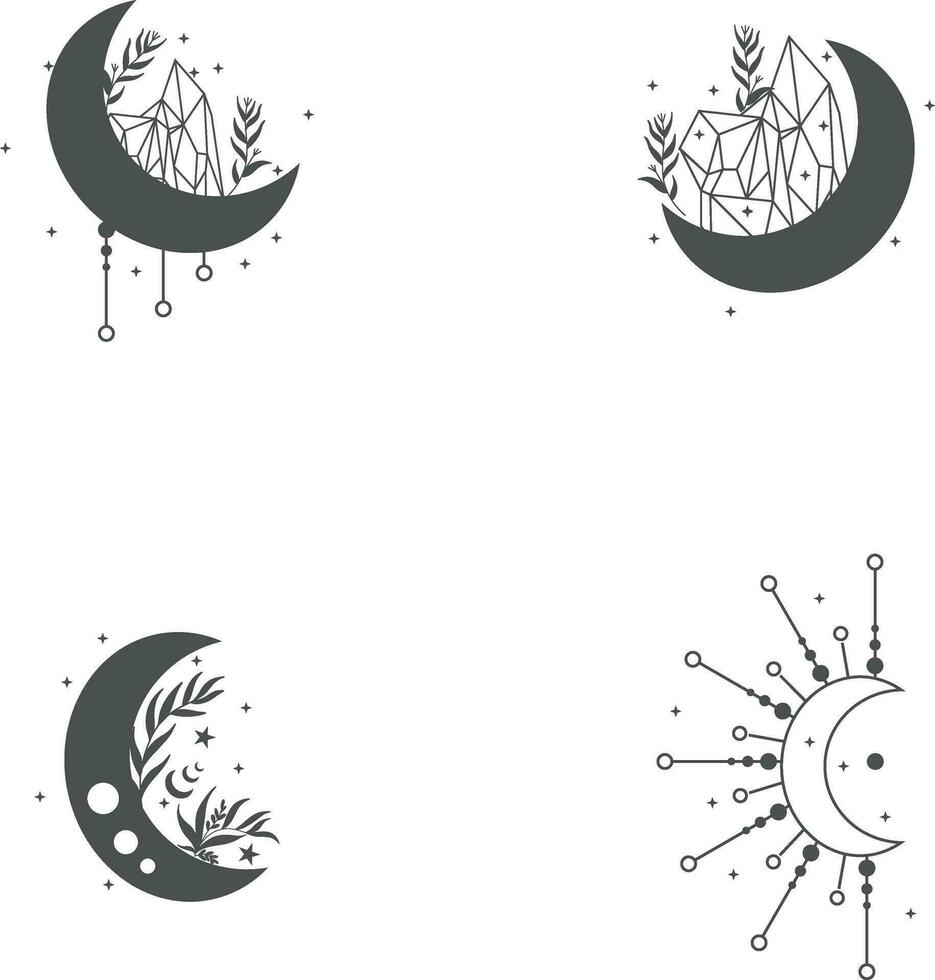 hemel- maan decoratie in vlak ontwerp. geïsoleerd vector set.