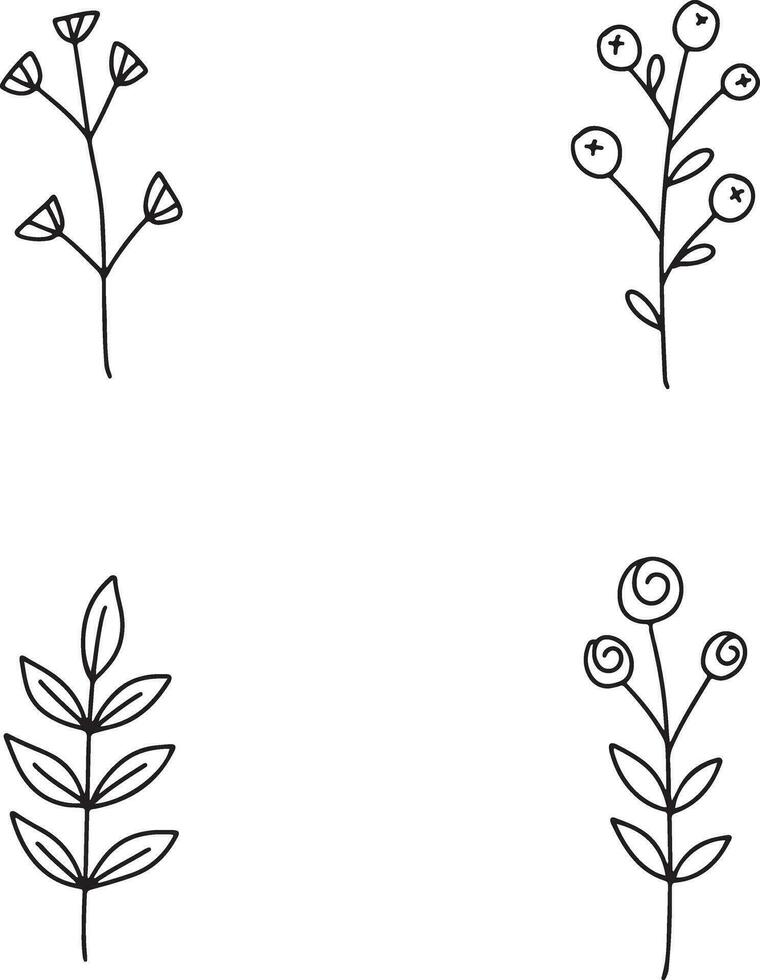 hand- getrokken bladeren met tekening ontwerp. geïsoleerd Aan wit achtergrond. vector illustratie.