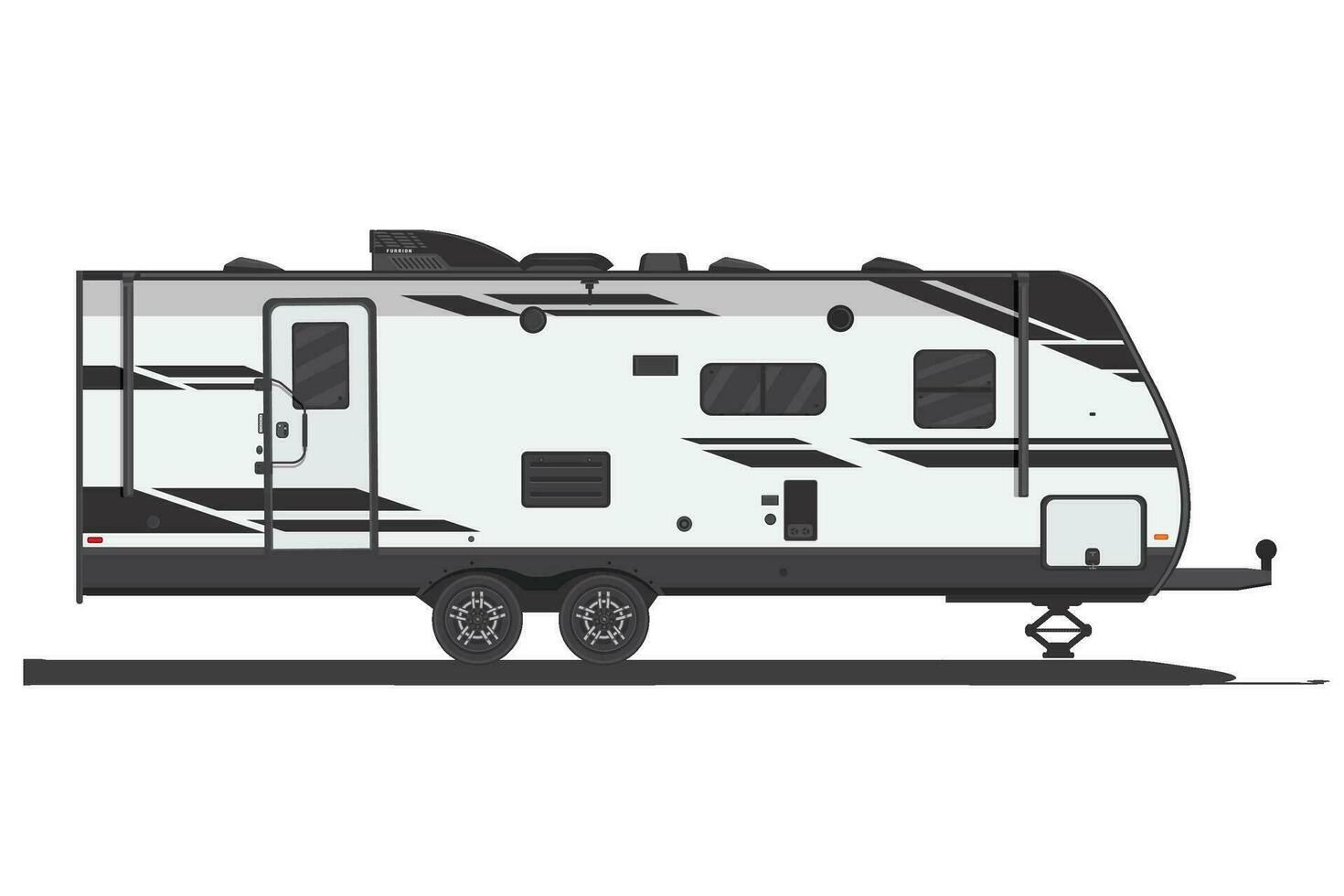 camping aanhangwagen vector illustratie eps