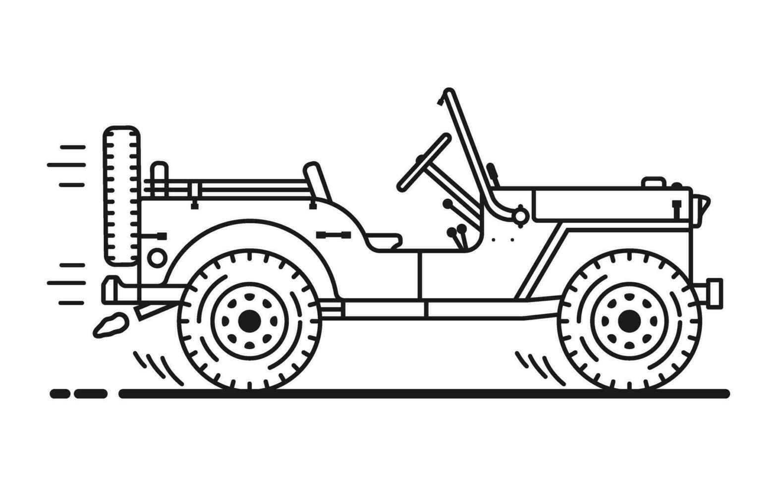 ww2 leger voertuig vector clip art