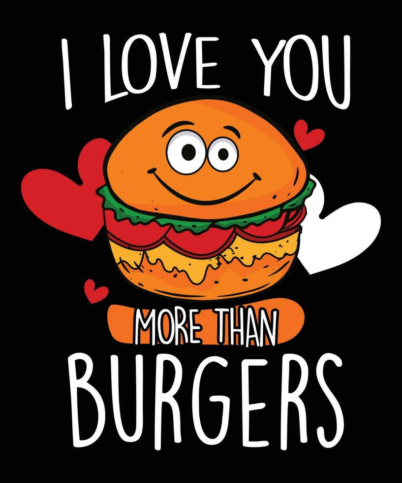 ik liefde u meer vervolgens hamburger vector