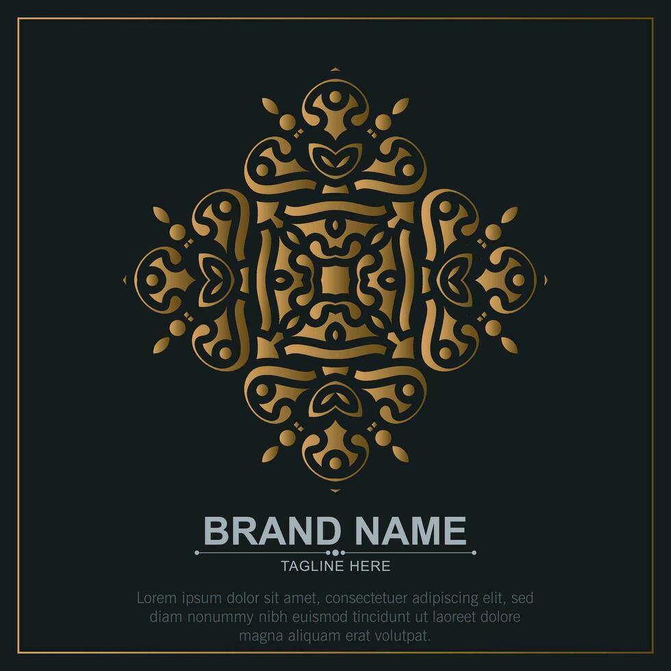 luxe ornament logo lijntekeningen vector