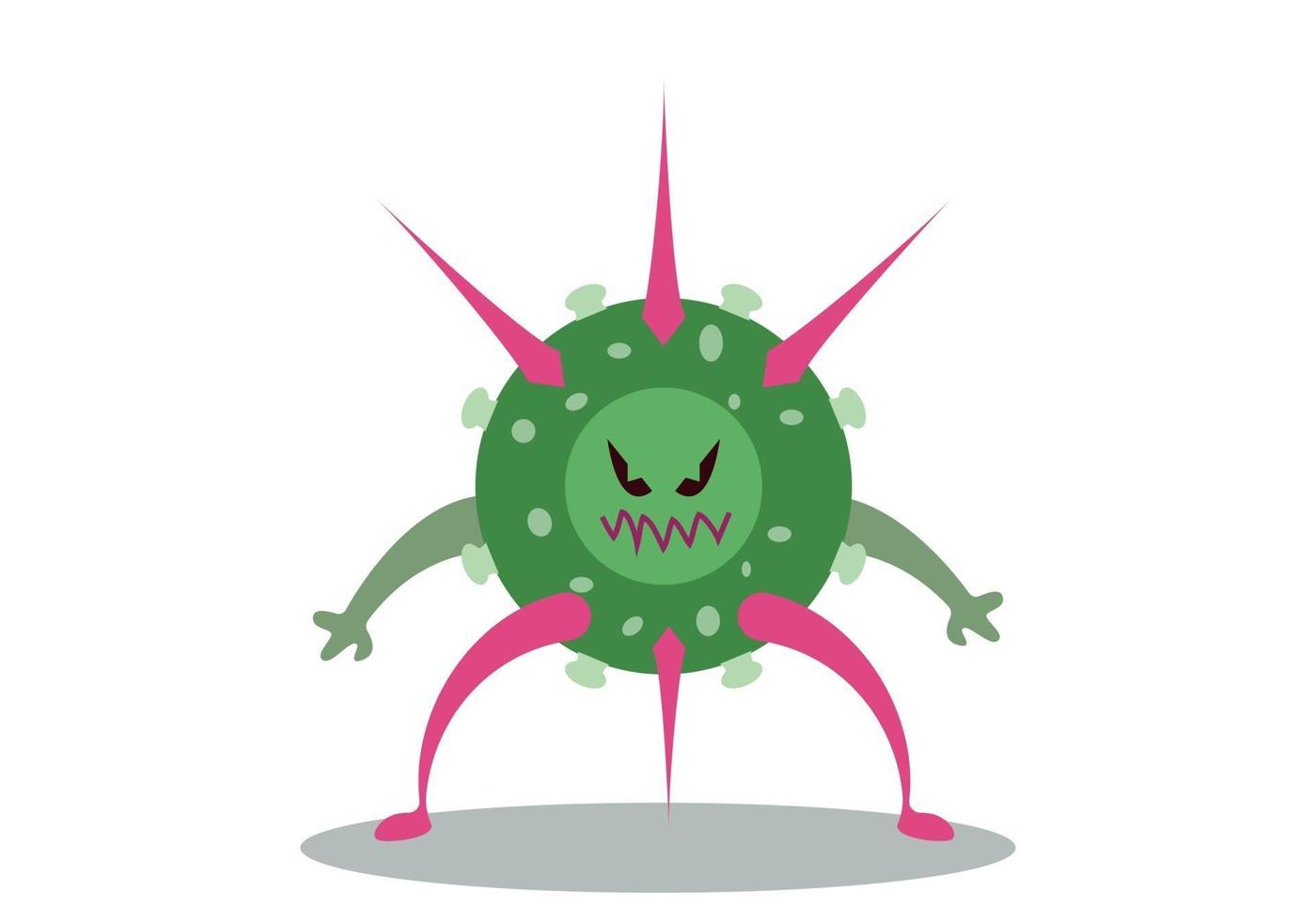 vectorafbeelding van spookachtige paarse bacteriën karakter uitgevoerd. tekenfilm microben. vector