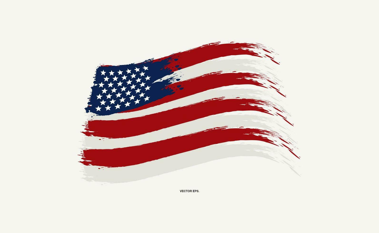 een Amerikaans vlag met een borstel beroerte Aan het vector