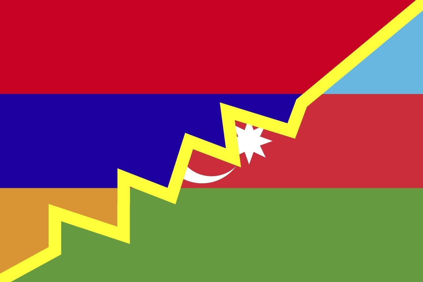 illustratie vectorafbeelding van Armenië versus Azerbeidzjan nationale vlag. Armenië-Azerbeidzjan conflict 2020. Armenië versus Azerbeidzjan. goed voor sjabloonachtergrond, spandoek, poster, enz. vector