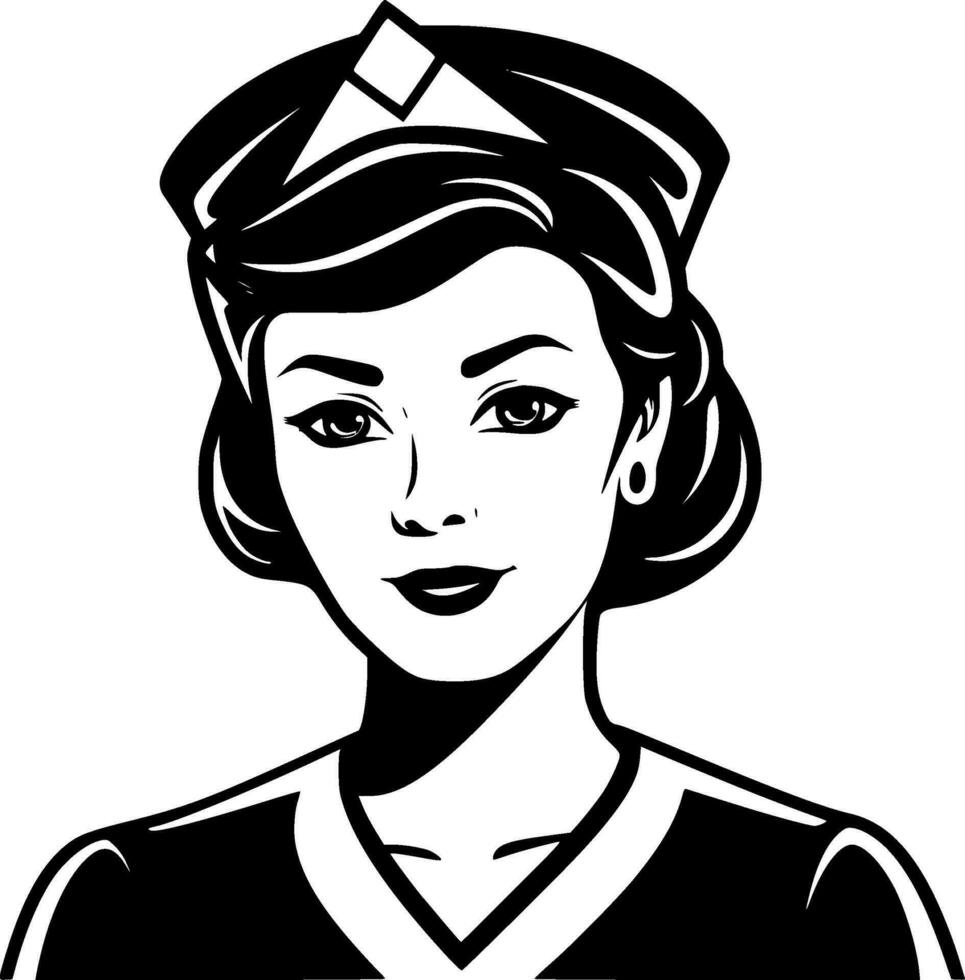verpleegster - minimalistische en vlak logo - vector illustratie