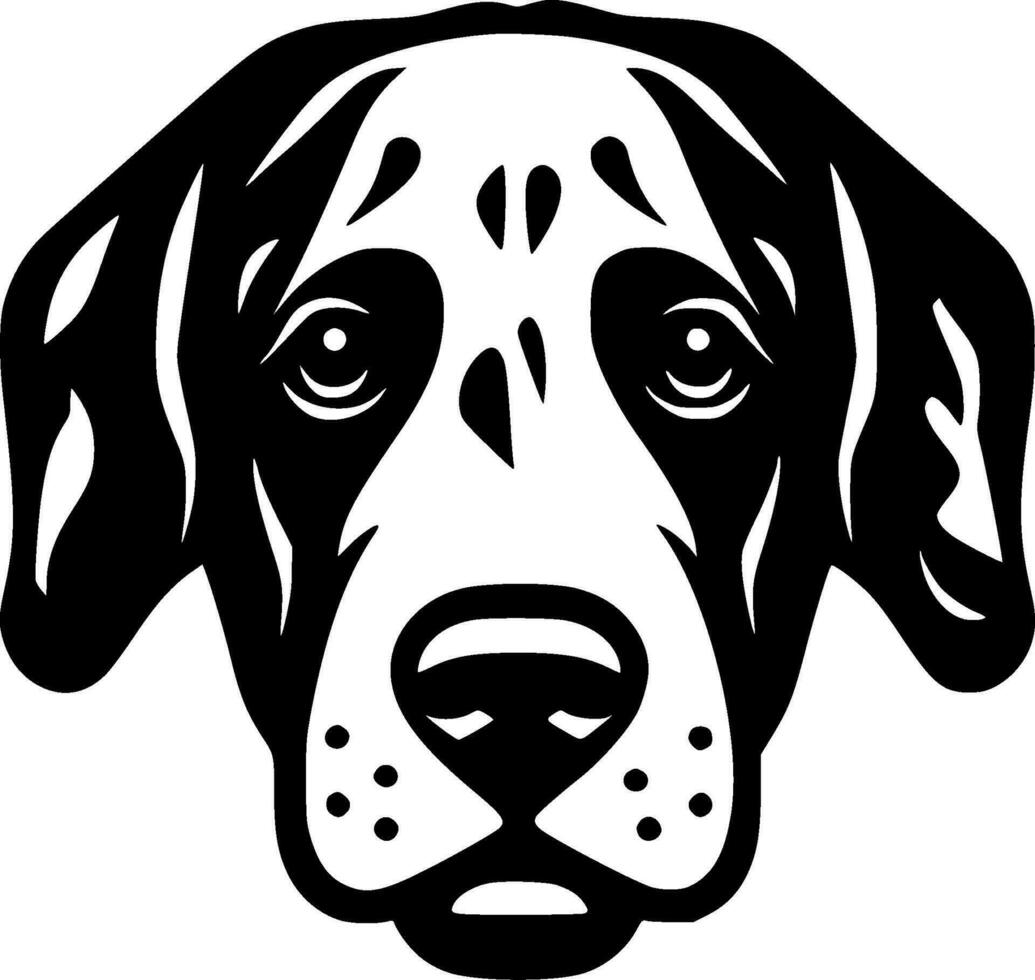 dalmatiër - zwart en wit geïsoleerd icoon - vector illustratie