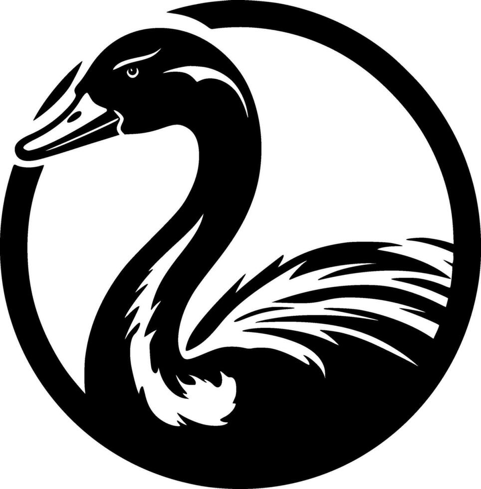 zwaan, zwart en wit vector illustratie