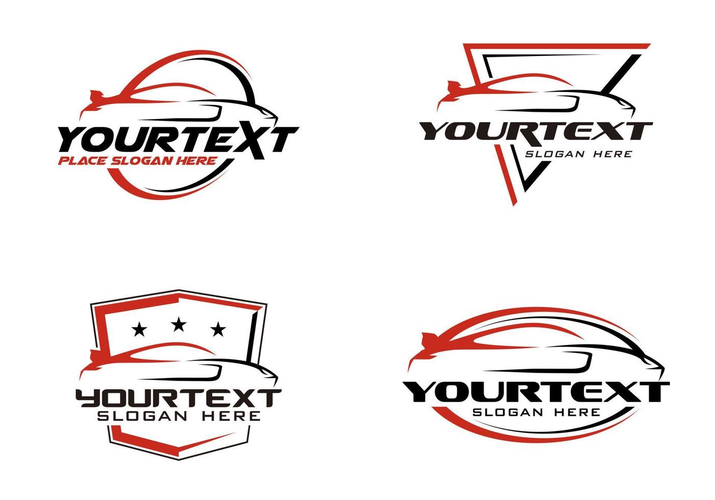 vector abstracte sport auto silhouet logo set