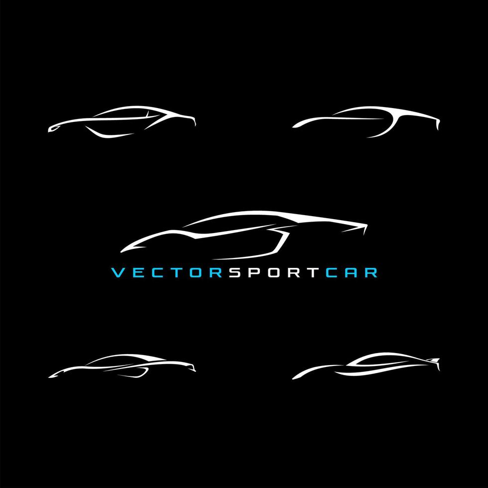 vector abstracte sport auto silhouet logo set