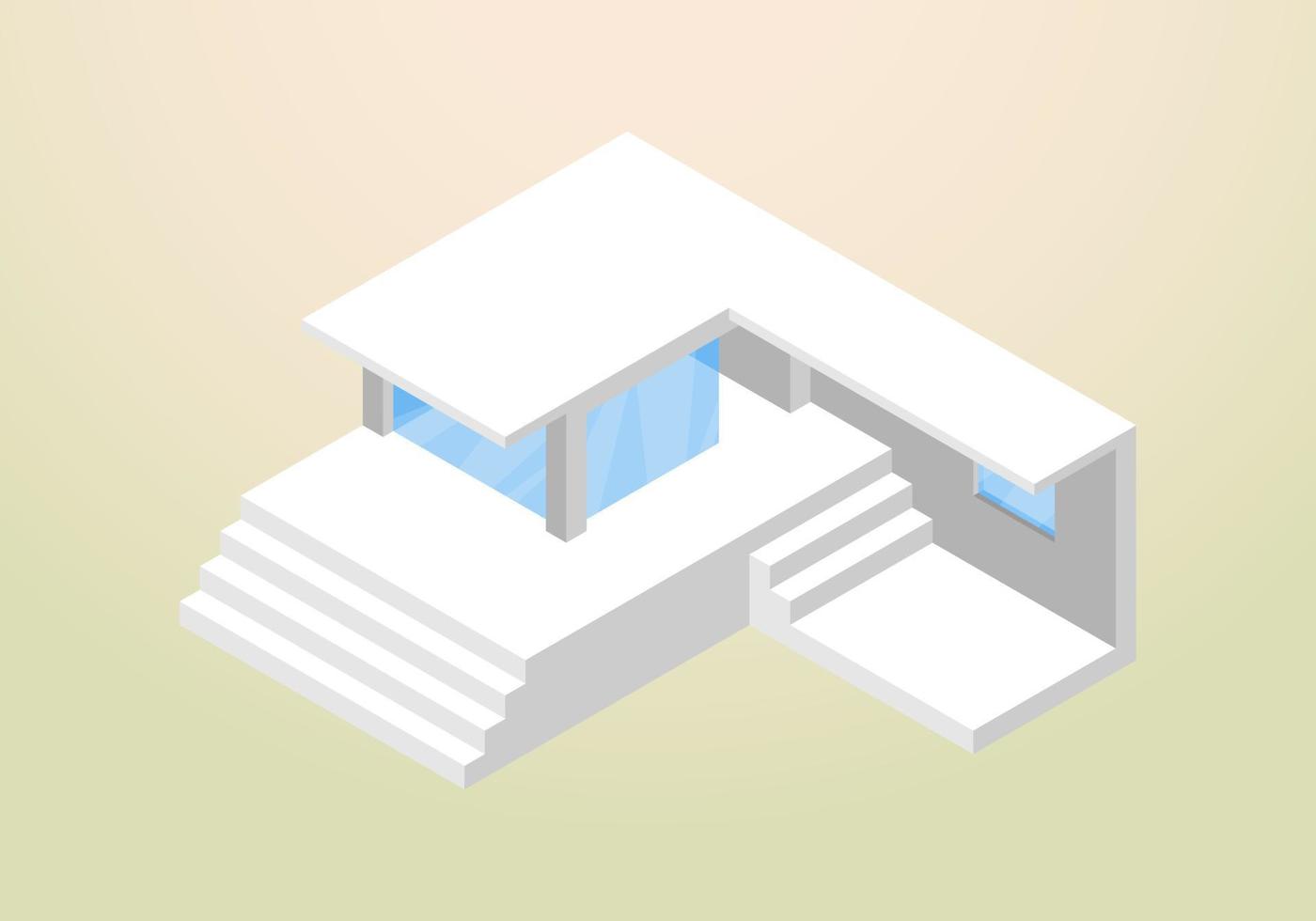 isometrisch ontwerp van moderne en minimalistische huisvectorsjabloon vector