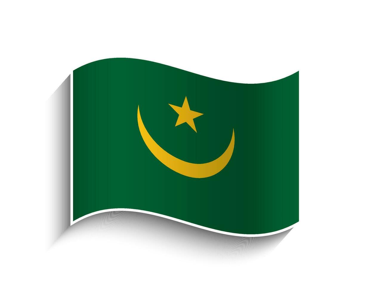 vector mauritania golvend vlag icoon