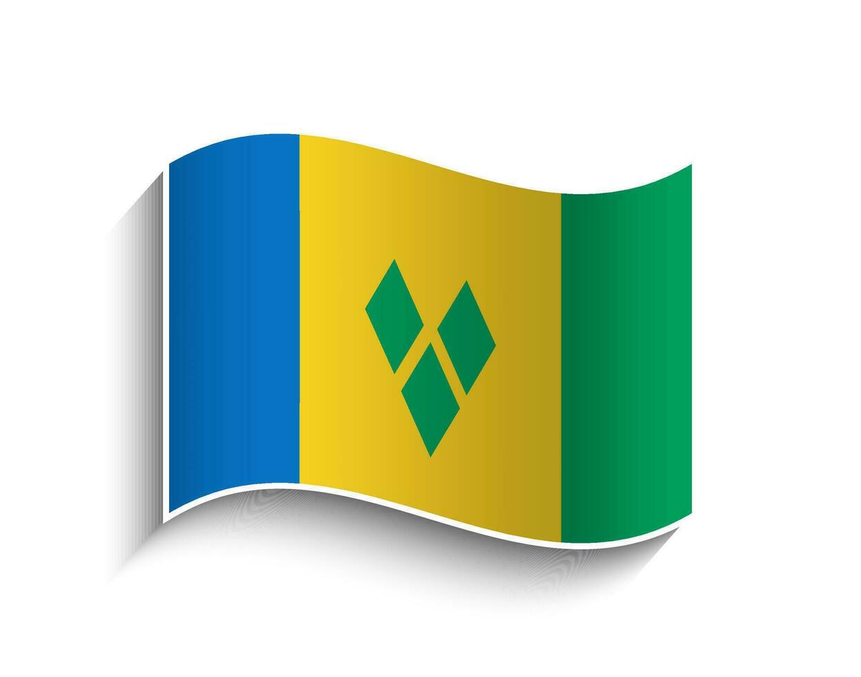 vector heilige vincent en de grenadines golvend vlag icoon