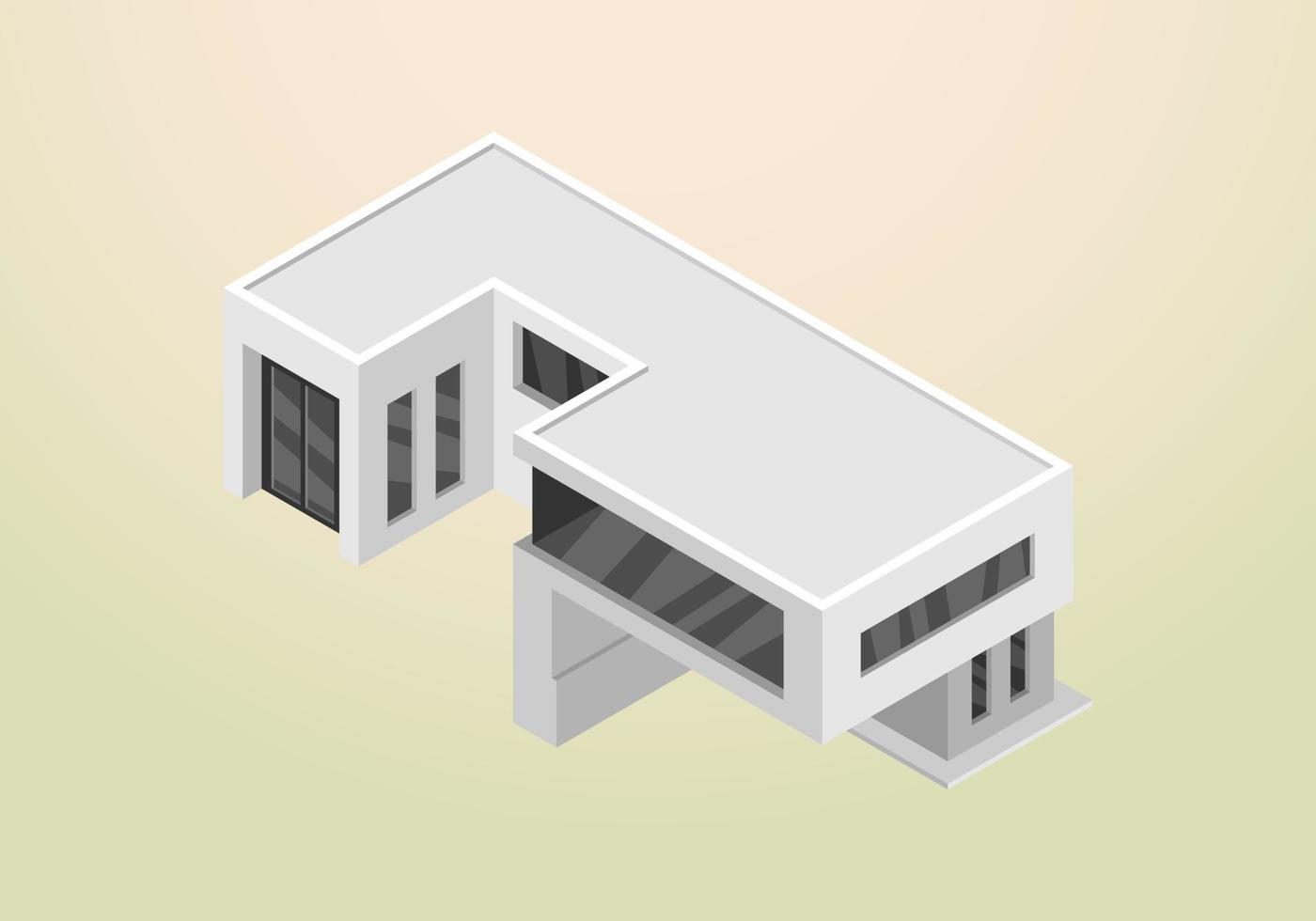 isometrisch ontwerp van moderne en minimalistische huisvectorsjabloon vector