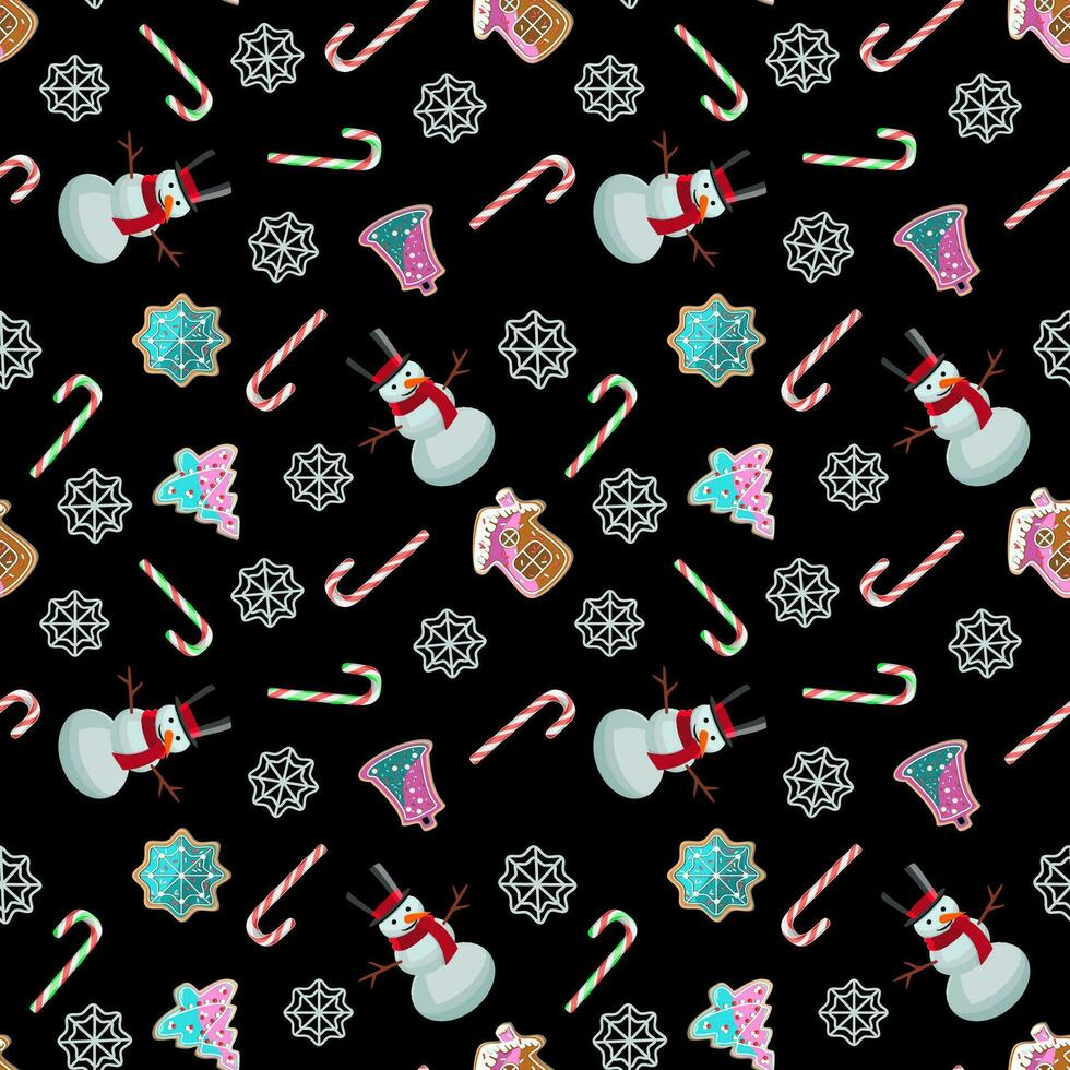 naadloos Kerstmis patroon met decor en snoep riet lolly vector
