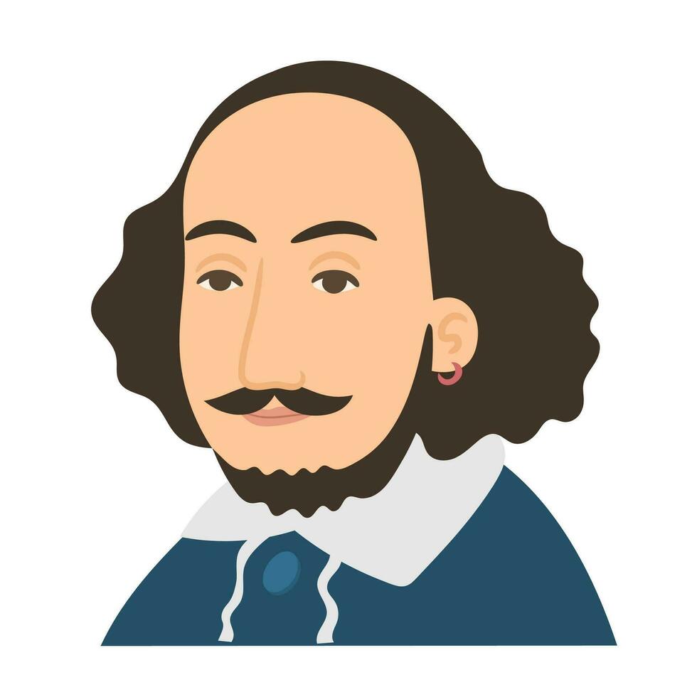 William Shakespeare Engels dichter, toneelschrijver en acteur vector