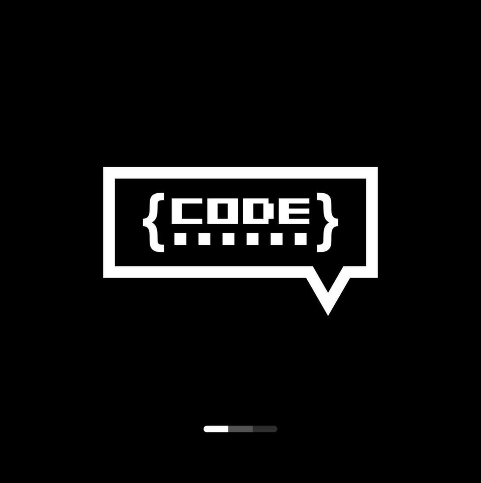 de code logo Aan een zwart achtergrond vector