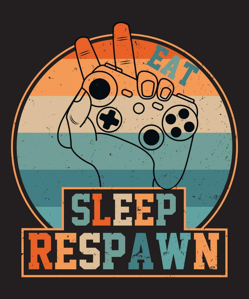 eten slaap respawn gaming ontwerp vector