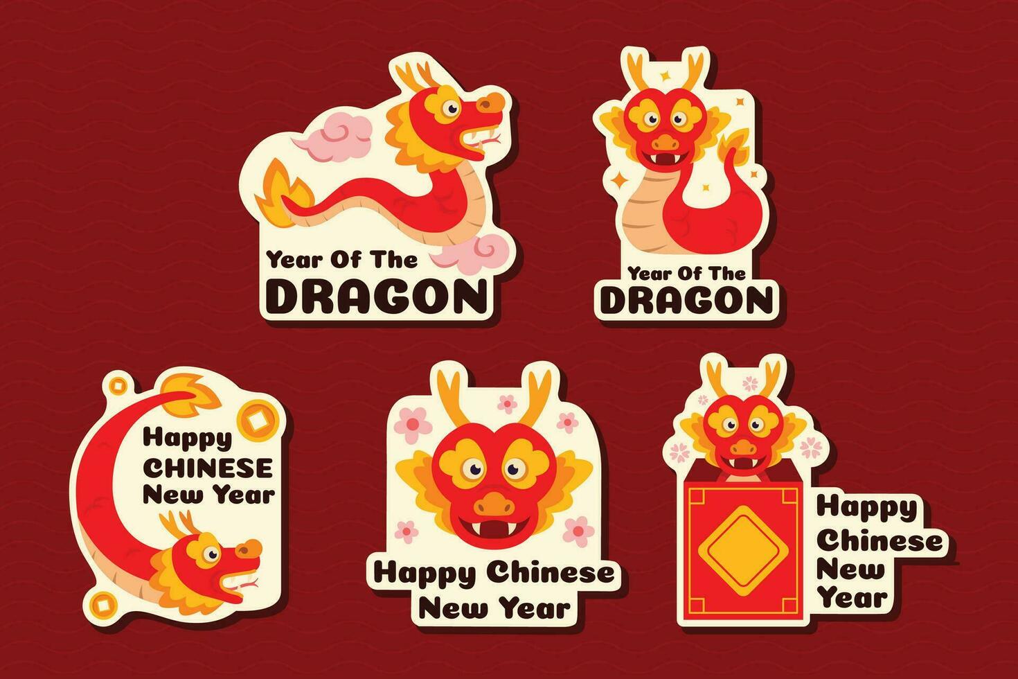 rood Chinese draak sticker vector