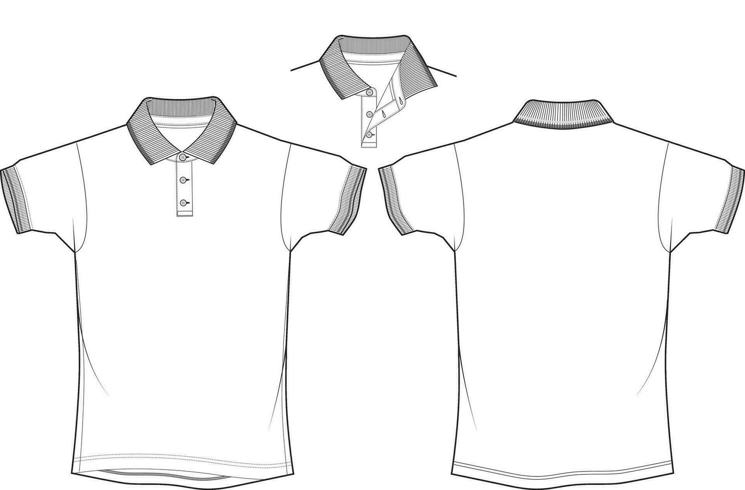 polo overhemd vector technisch tekening schetsen