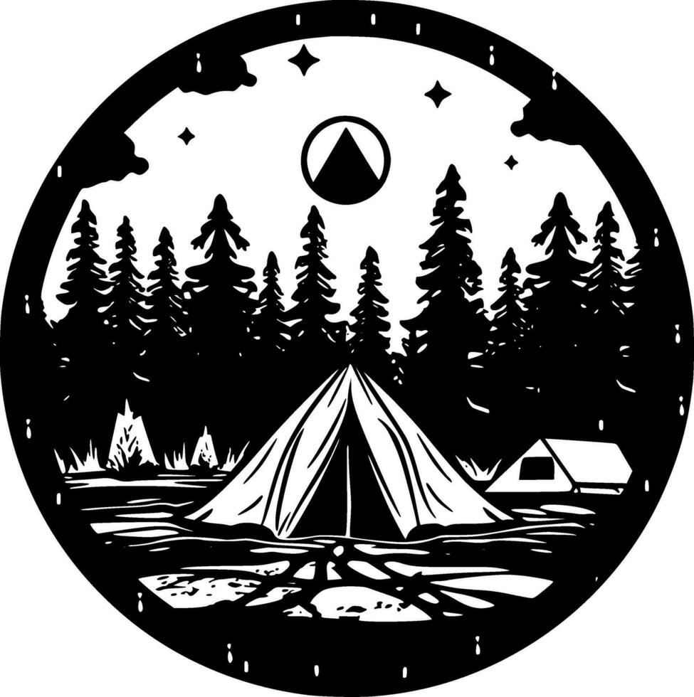 camping - minimalistische en vlak logo - vector illustratie