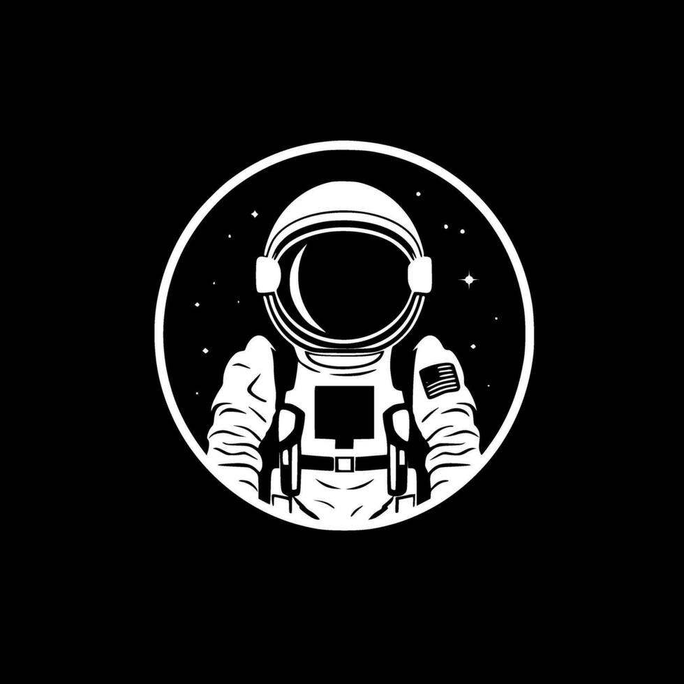 astronaut - minimalistische en vlak logo - vector illustratie