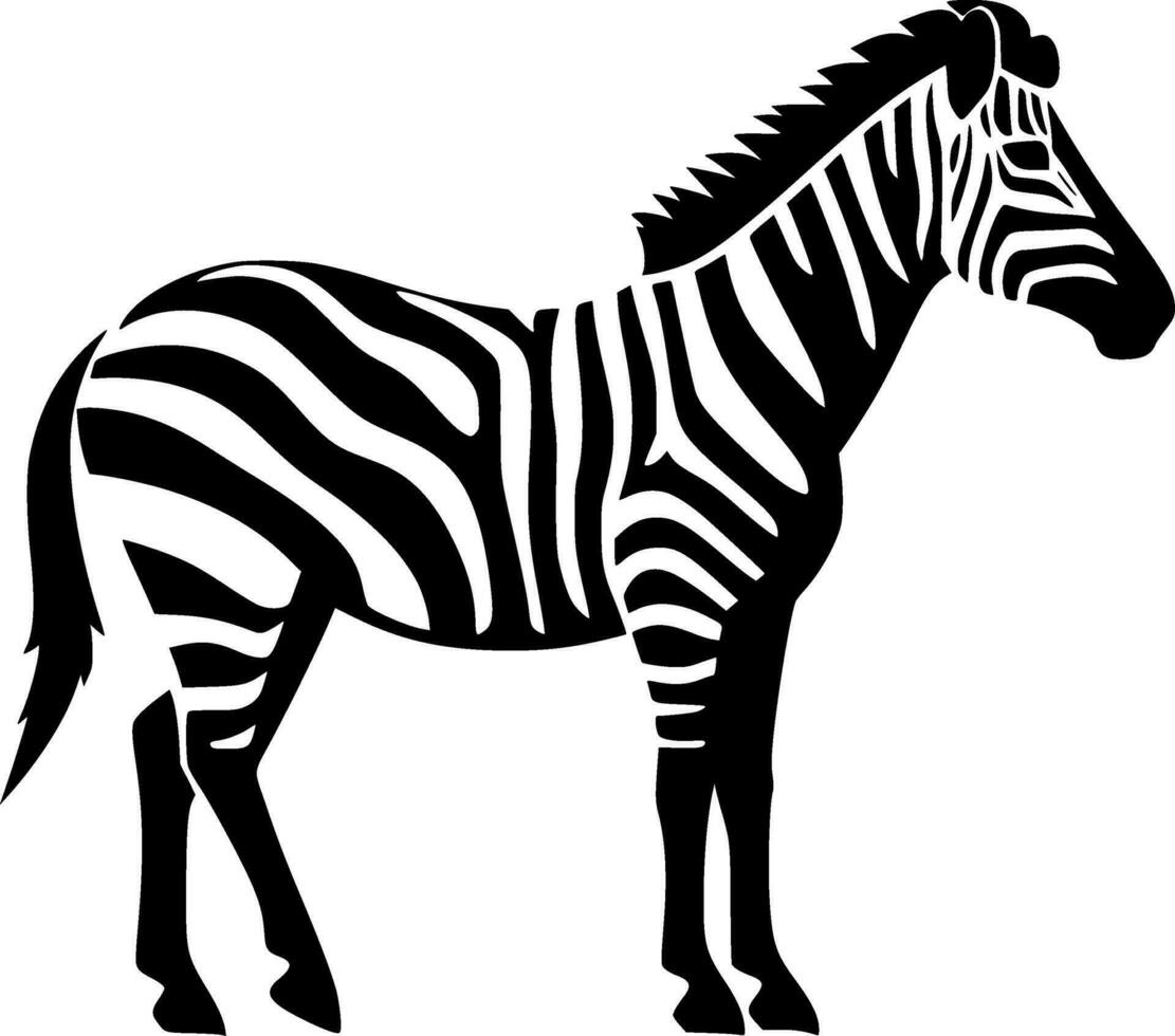 zebra, zwart en wit vector illustratie