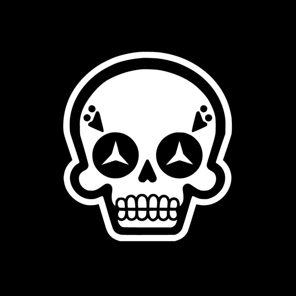 schedel - minimalistische en vlak logo - vector illustratie