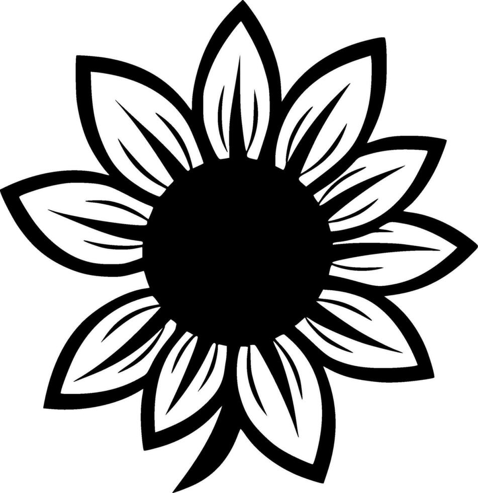 zonnebloem, minimalistische en gemakkelijk silhouet - vector illustratie