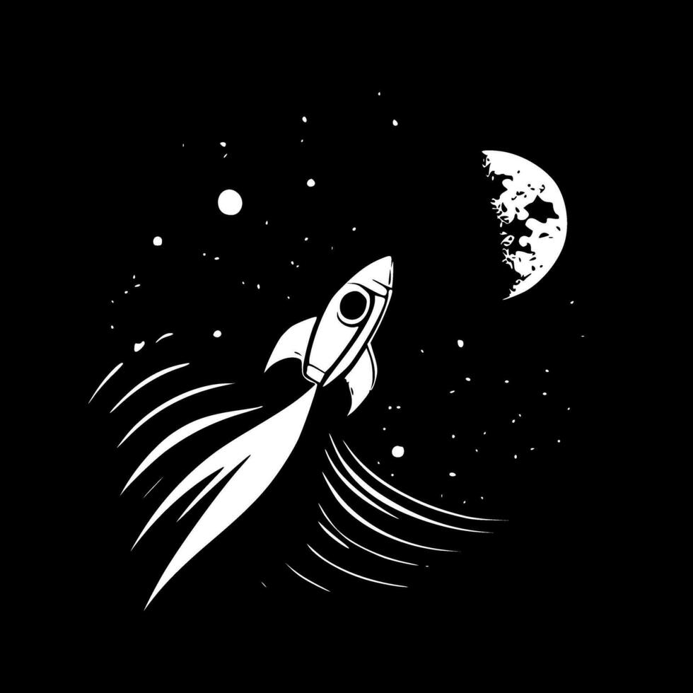 ruimte, zwart en wit vector illustratie
