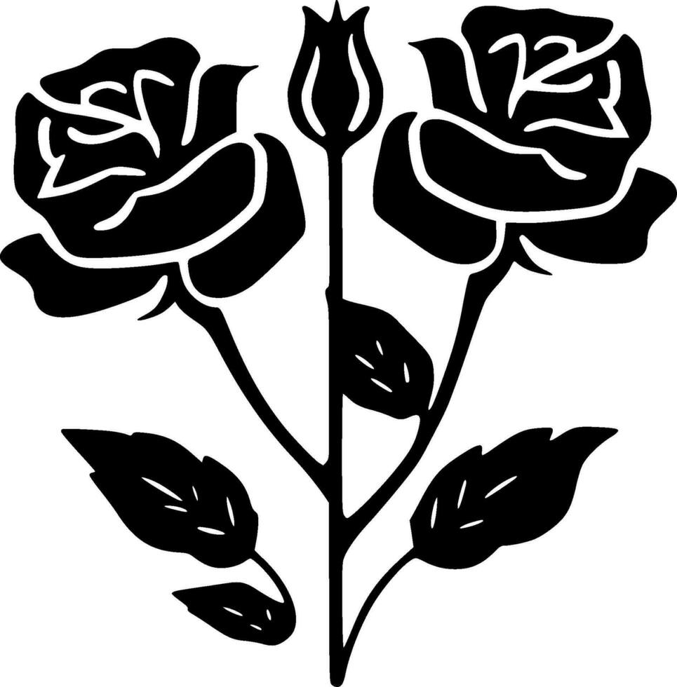 rozen - minimalistische en vlak logo - vector illustratie