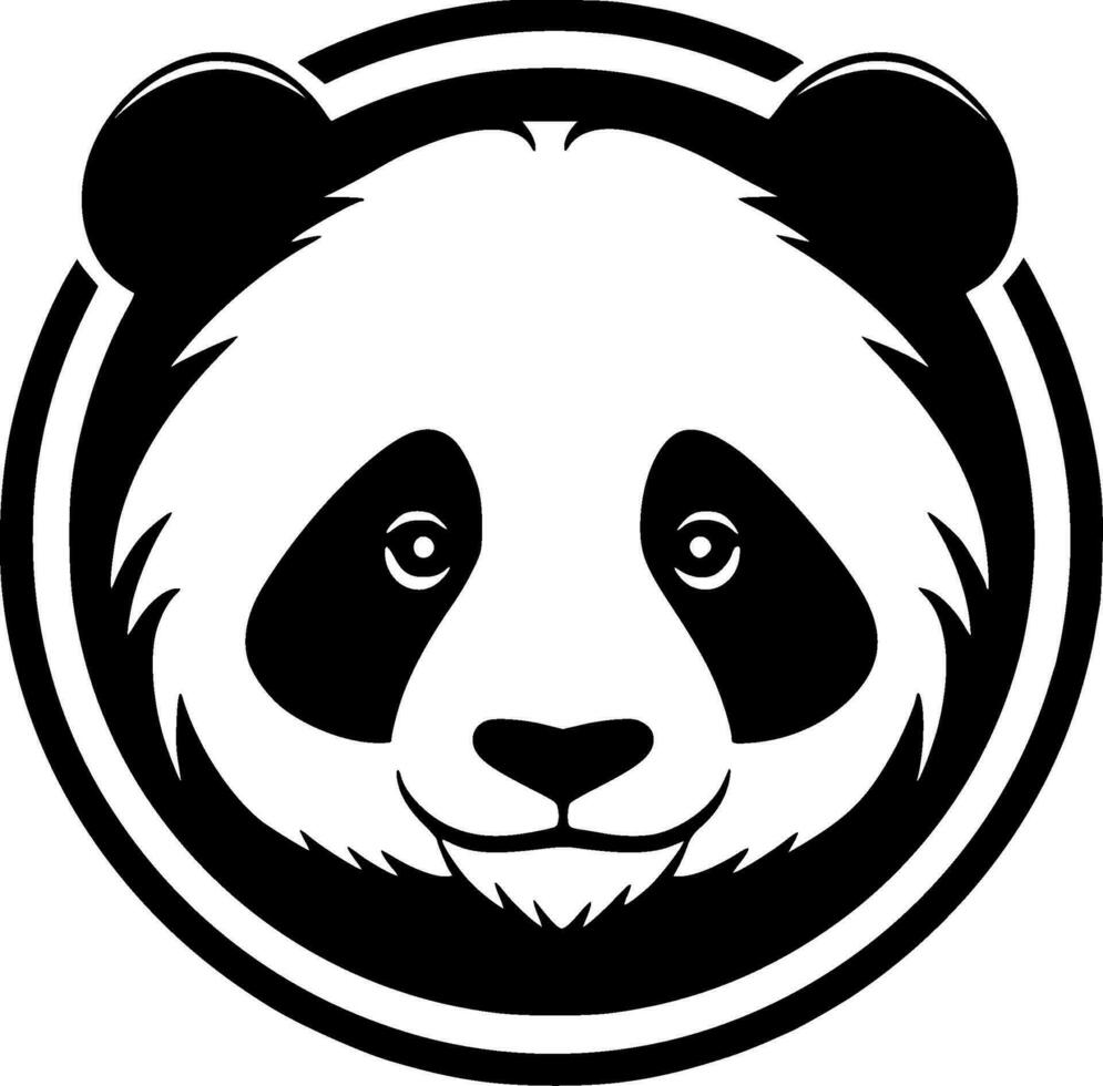 panda, zwart en wit vector illustratie