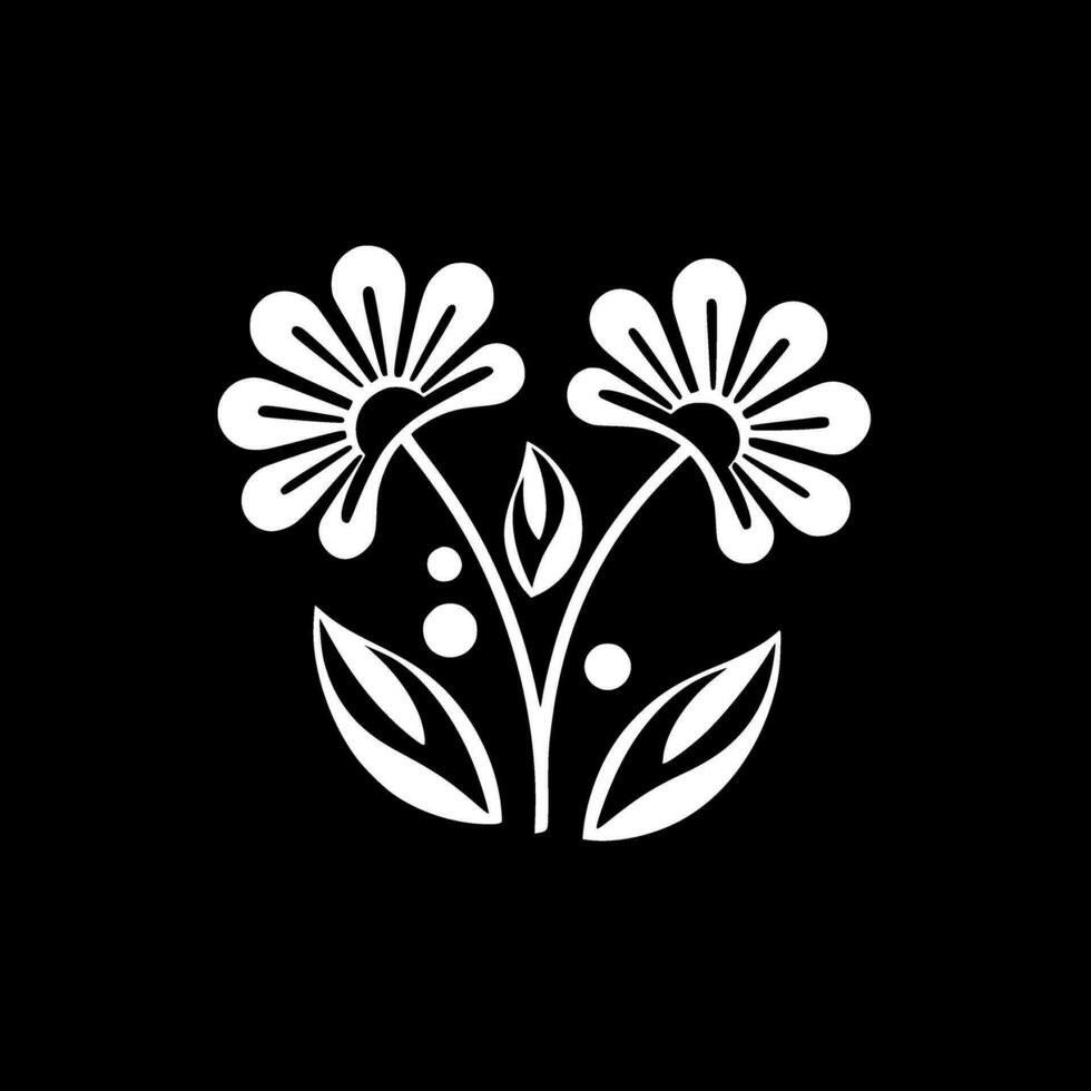 bloemen, minimalistische en gemakkelijk silhouet - vector illustratie