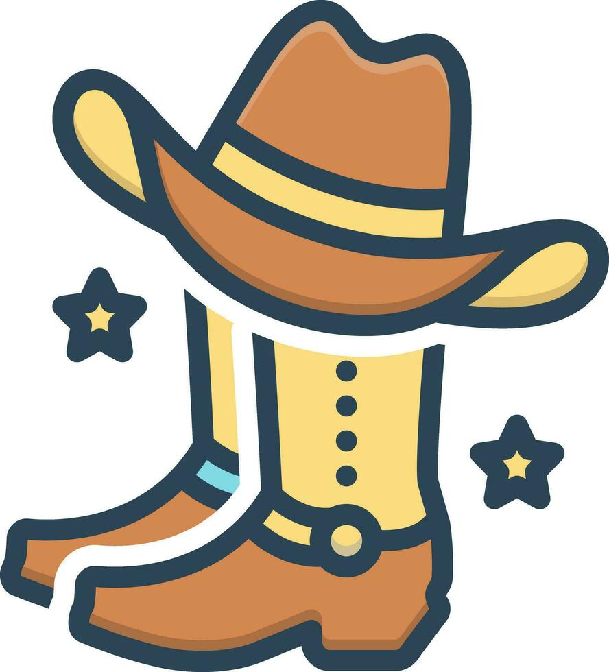 kleur icoon voor cowboy vector