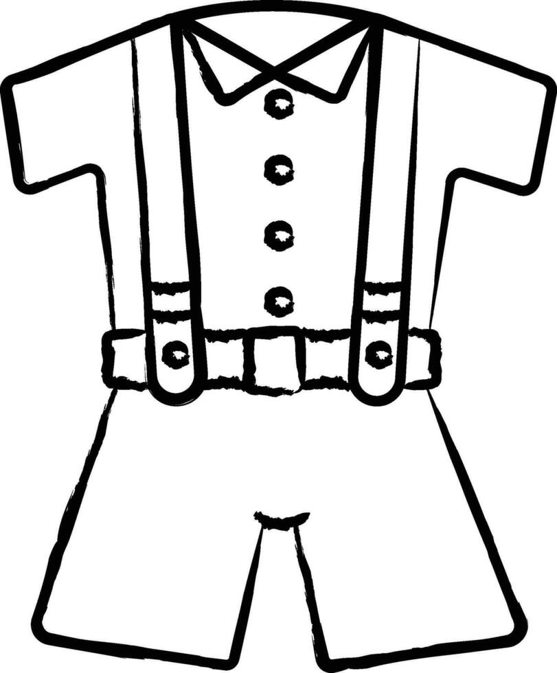 kinderen overall jurk hand- getrokken vector illustratie