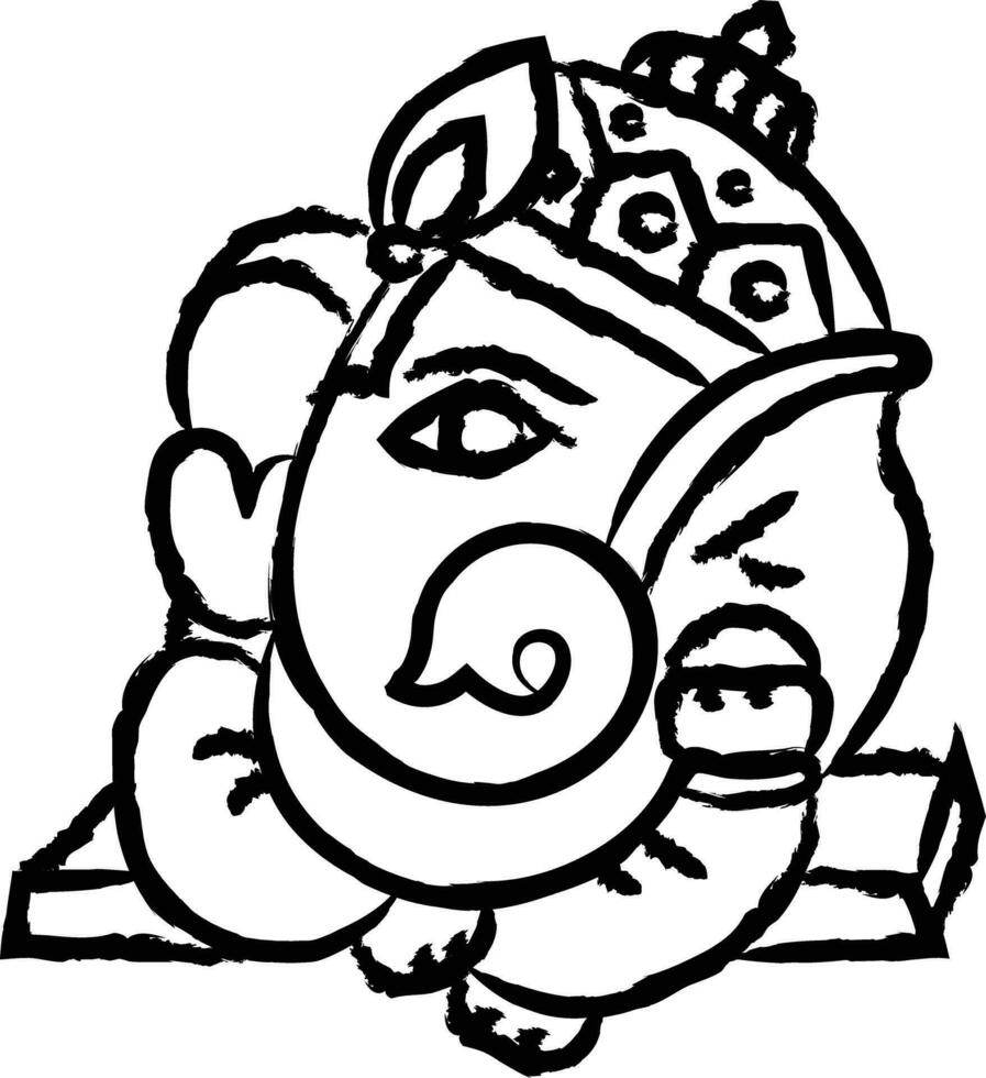 heer ganesha hand- getrokken vector illustratie