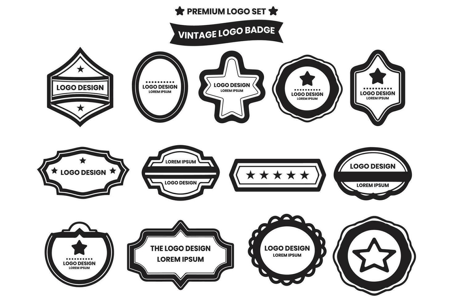 logos en badges in wijnoogst stijl vector