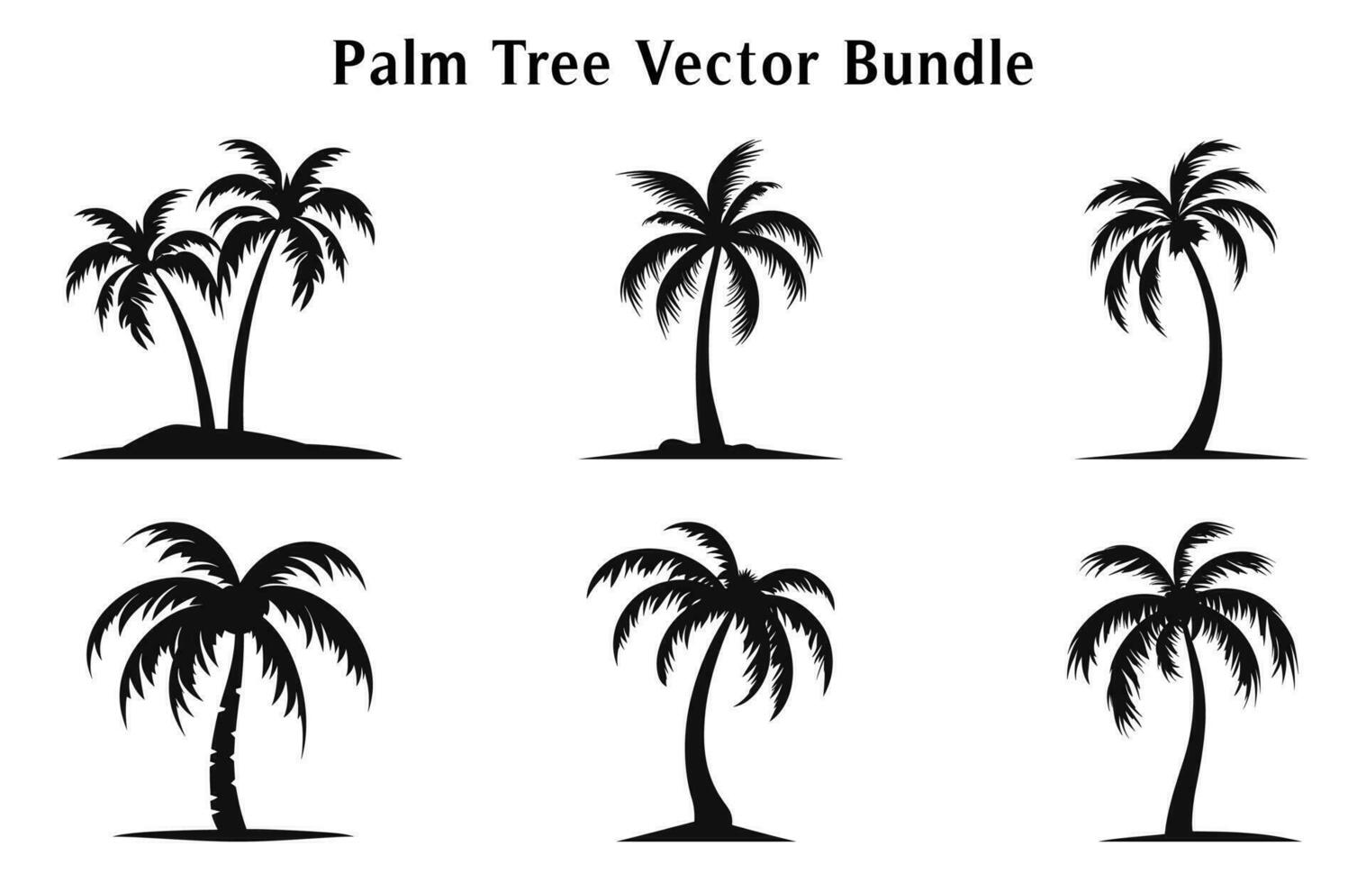 palm bomen vector silhouetten reeks geïsoleerd Aan een wit achtergrond, tropisch palm bomen bundel