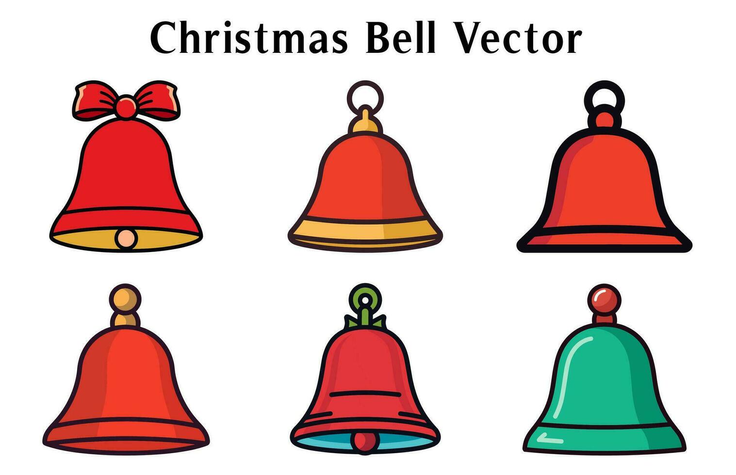 Kerstmis klok clip art bundel, Kerstmis klok symbool vector illustratie