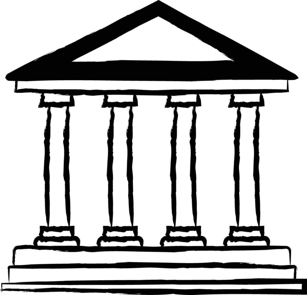 Parthenon hand- getrokken illustratie vector