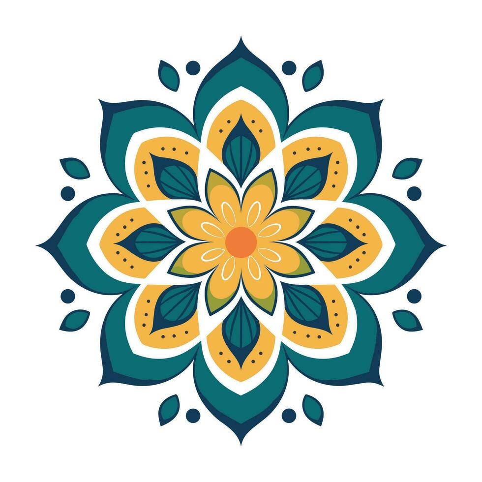 wijnoogst bloem mandala vector geïsoleerd Aan een wit achtergrond, abstract kleurrijk patroon mandala