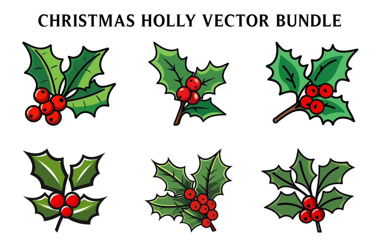 Kerstmis hulst vector illustratie set, Kerstmis hulst clip art bundel