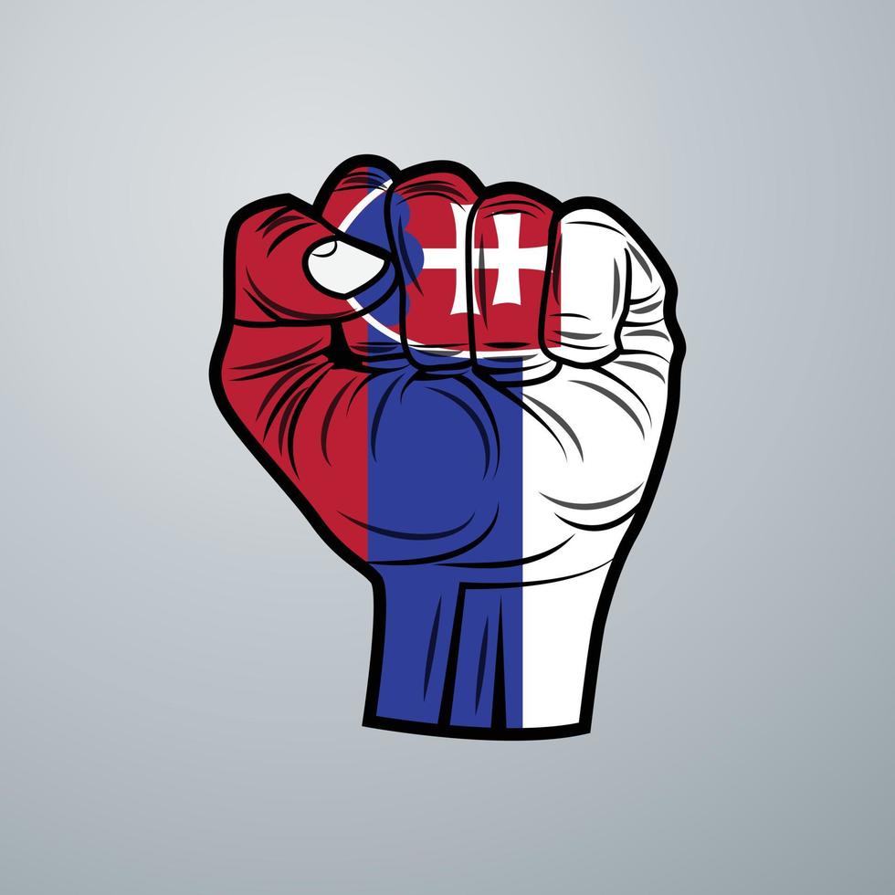 vlag van Slowakije met handontwerp vector