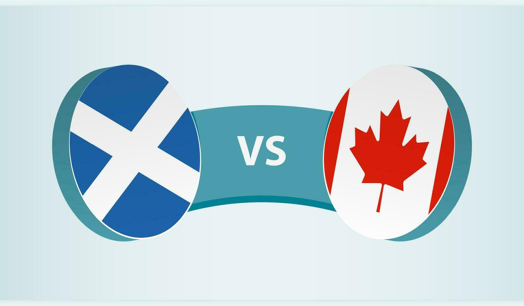 Schotland versus Canada, team sport- wedstrijd concept. vector