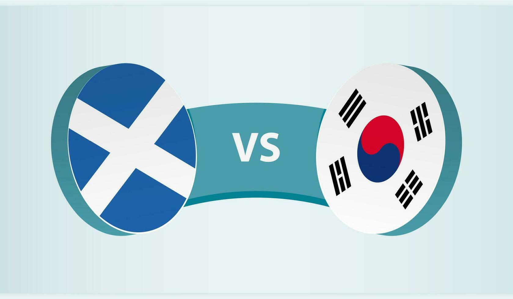 Schotland versus zuiden Korea, team sport- wedstrijd concept. vector