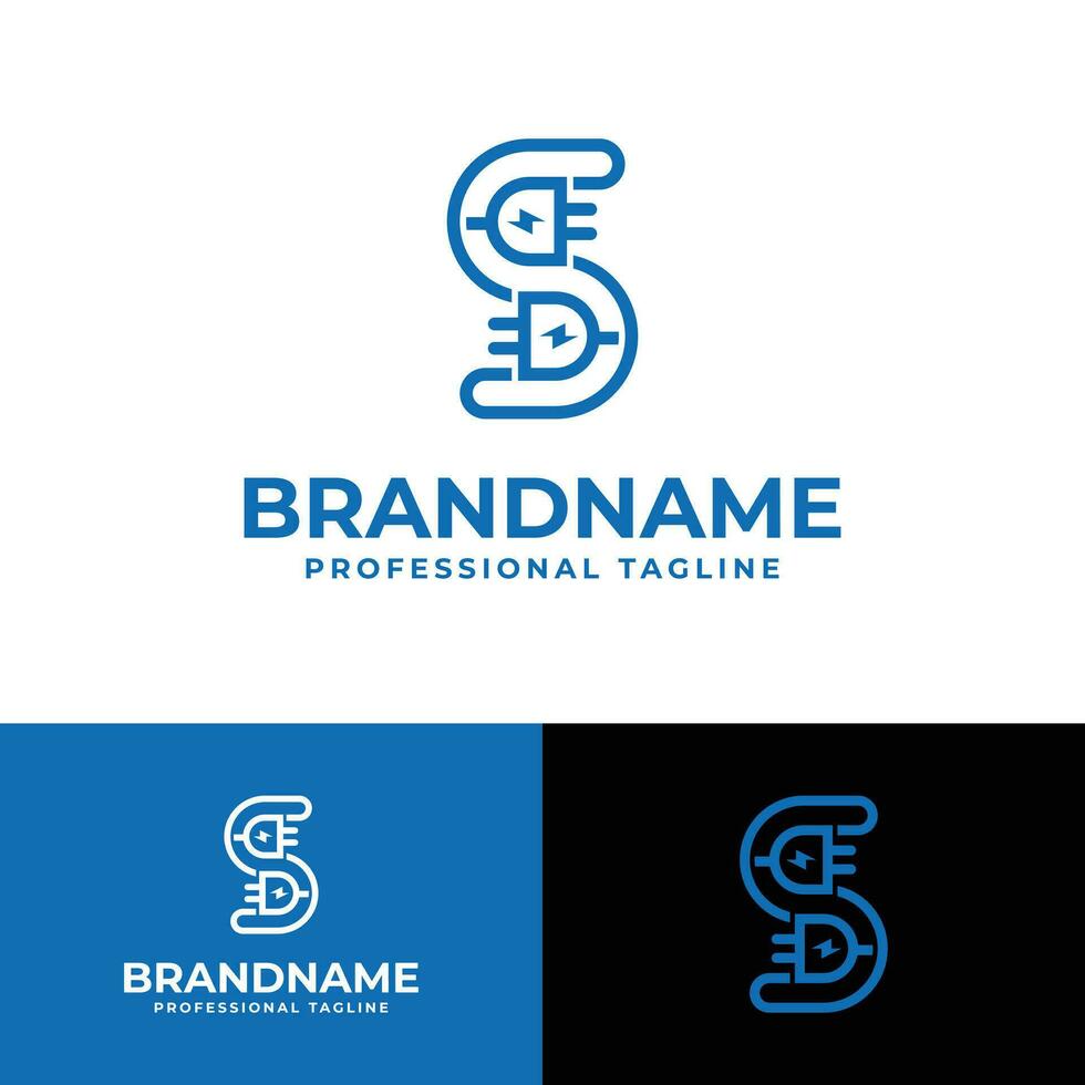 brief s plug logo, geschikt voor ieder bedrijf verwant naar plug met s voorletter. vector